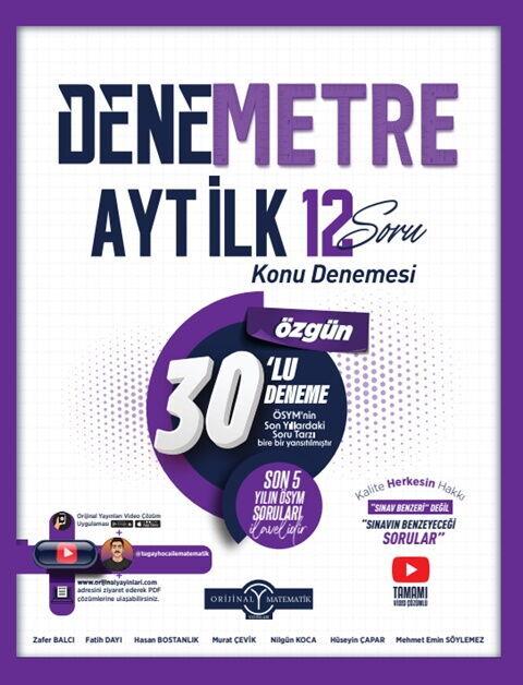 Orijinal Yayınları AYT Denemetre İlk 12 Konu Denemesi