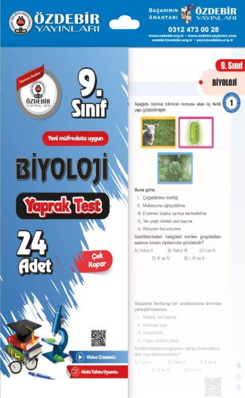 Özdebir Yayınları 9. Sınıf Biyoloji Yaprak Test