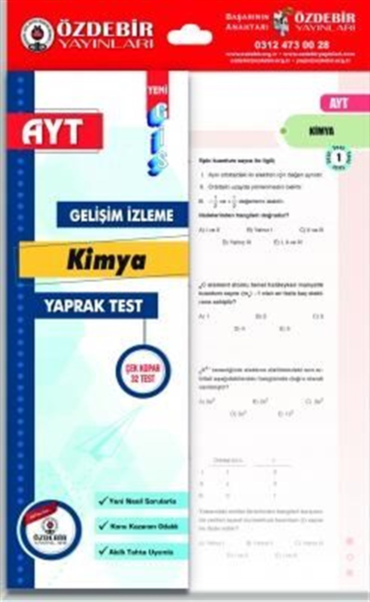 Özdebir Yayınları AYT Kimya Gis Yaprak Test