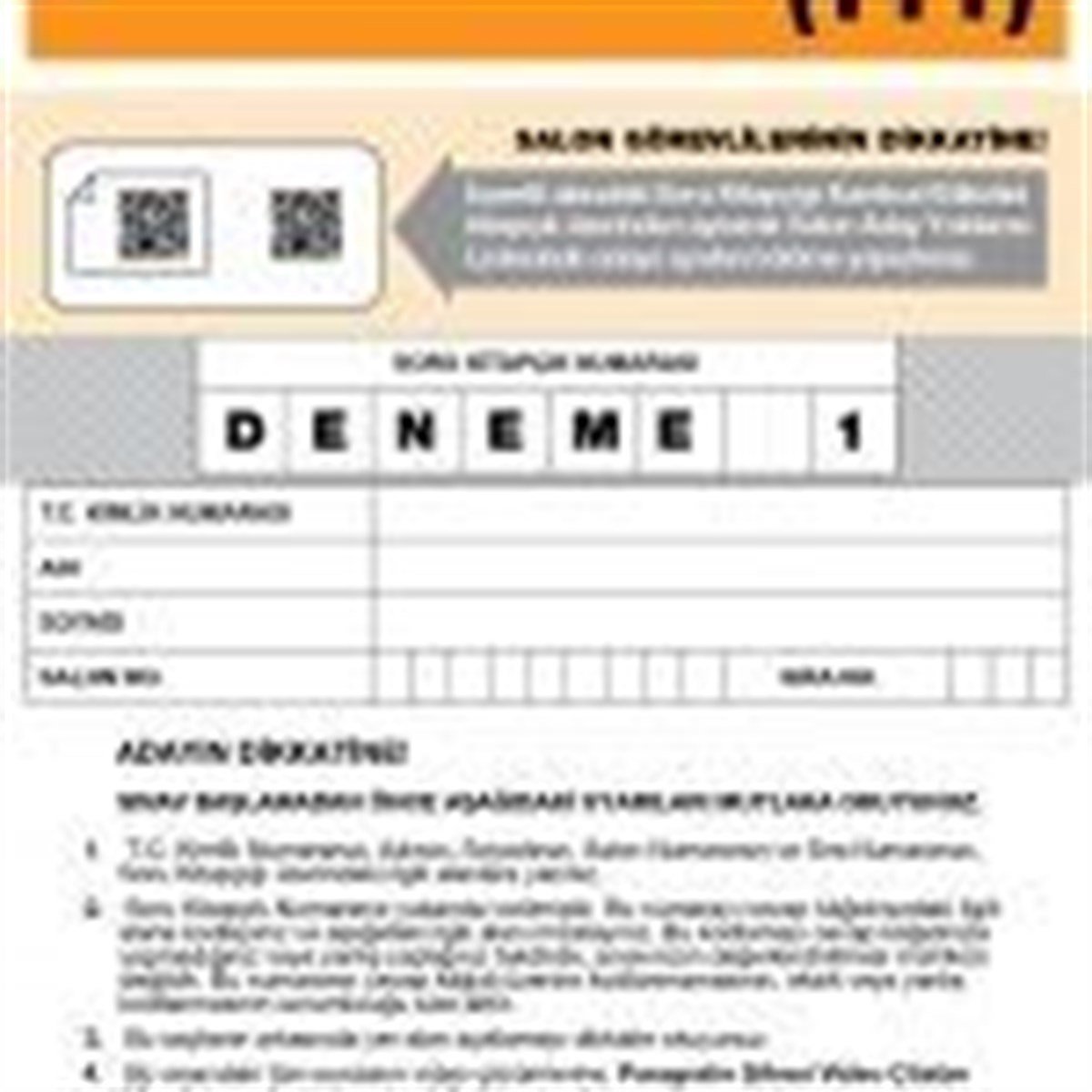 Paragrafın Şifresi Yayınları TYT Odak 3 lü Deneme