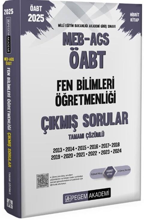 Pegem Akademi 2025 MEB AGS ÖABT Fen Bilimleri Öğretmenliği Tamamı Çözümlü Çıkmış Sorular