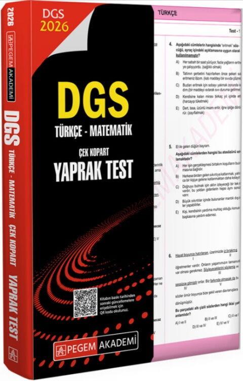 Pegem Yayınları 2026 DGS Türkçe Matematik Çek Kopart Yaprak Test