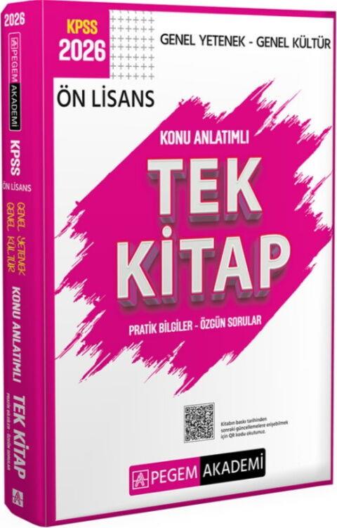 Pegem Yayınları 2026 KPSS Genel Yetenek Genel Kültür Ön Lisans Konu Anlatımlı Tek Kitap