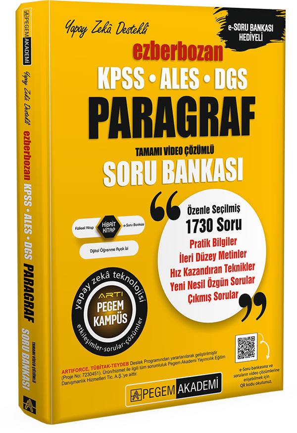 Pegem Yayınları KPSS ALES DGS Paragraf Soru Bankası