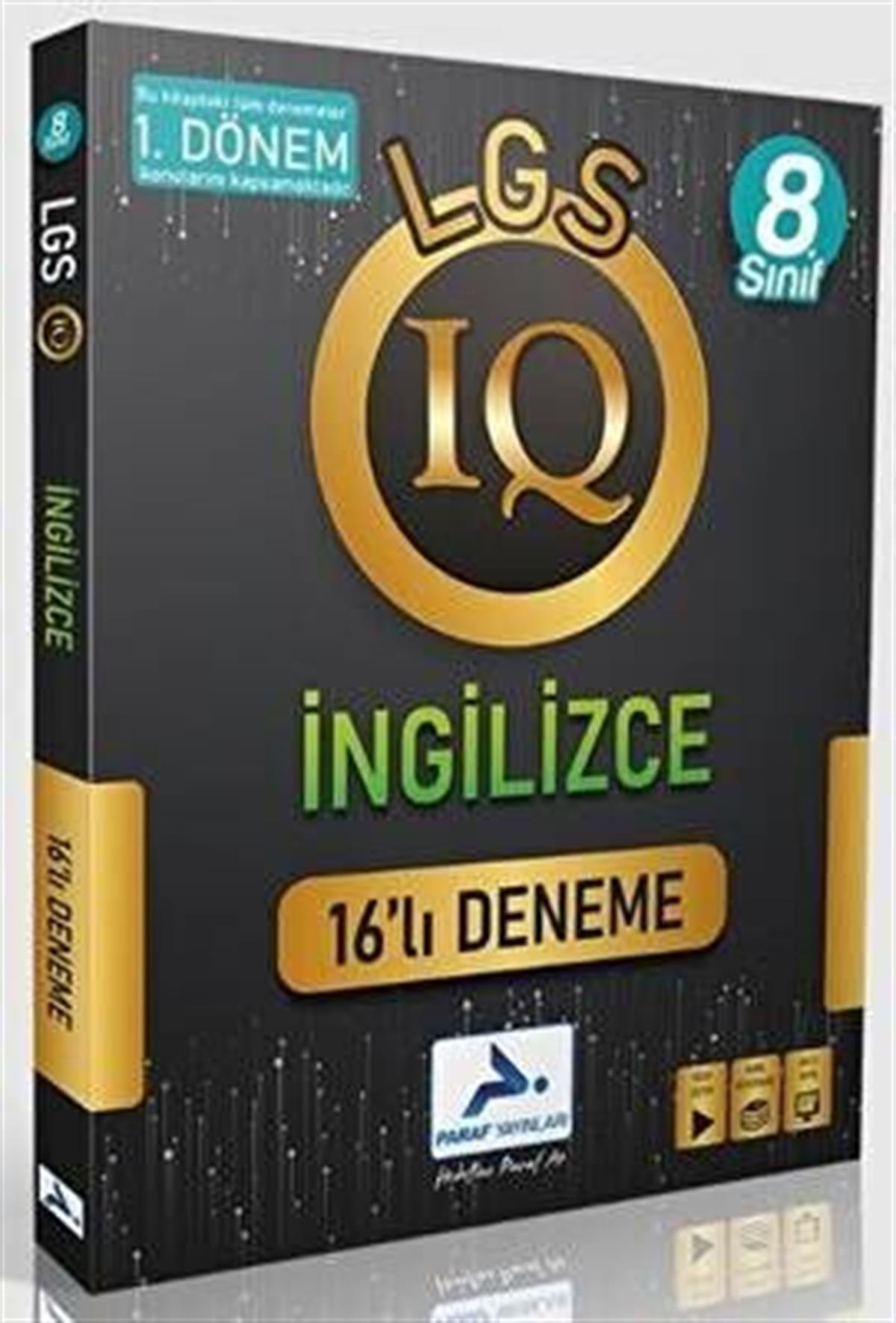 PRF Yayınları 8. Sınıf IQ İngilizce 16 lı Deneme 1. Dönem Konuları