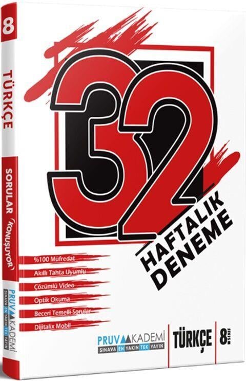 Pruva Akademi 8. Sınıf Türkçe 32 Haftalık Deneme
