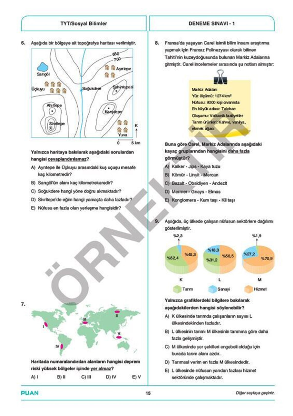 Puan Yayınları TYT 3 Deneme Gerçek Sınav Provası