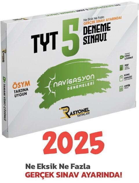 Rasyonel Yayınları 2025 TYT Tüm Dersler Navigasyon 5 Paket Deneme