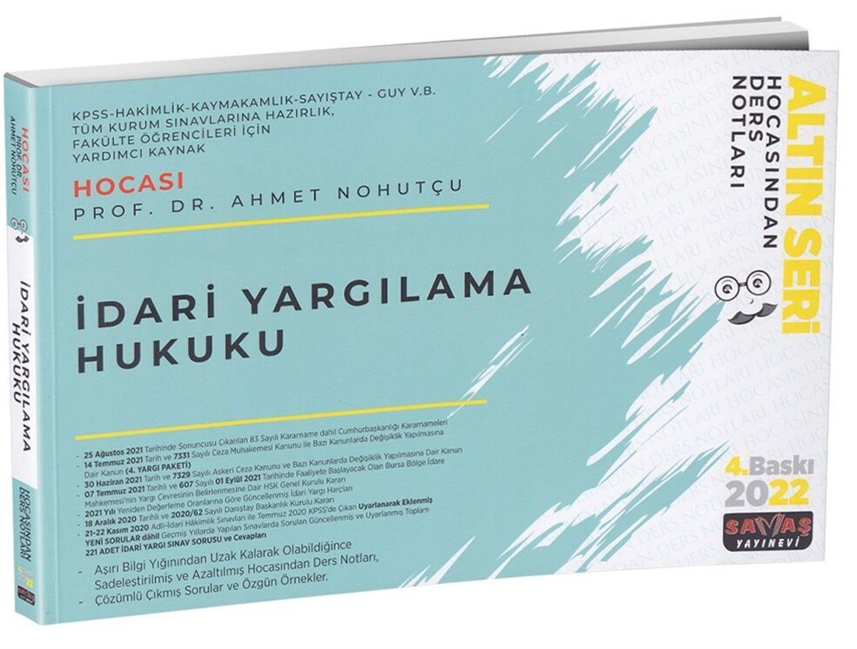 Savaş Yayınları İdari Yargılama Hukuku Hocasından Ders Notları