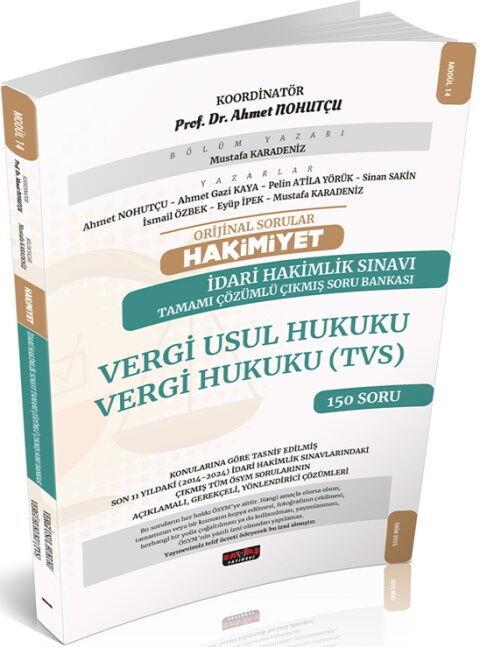 Savaş Yayınları Orijinal Sorular HAKİMİYET İdari Hakimlik Sınavı Vergi Usul Hukuku VH TVS Çıkmış Soru Bankası