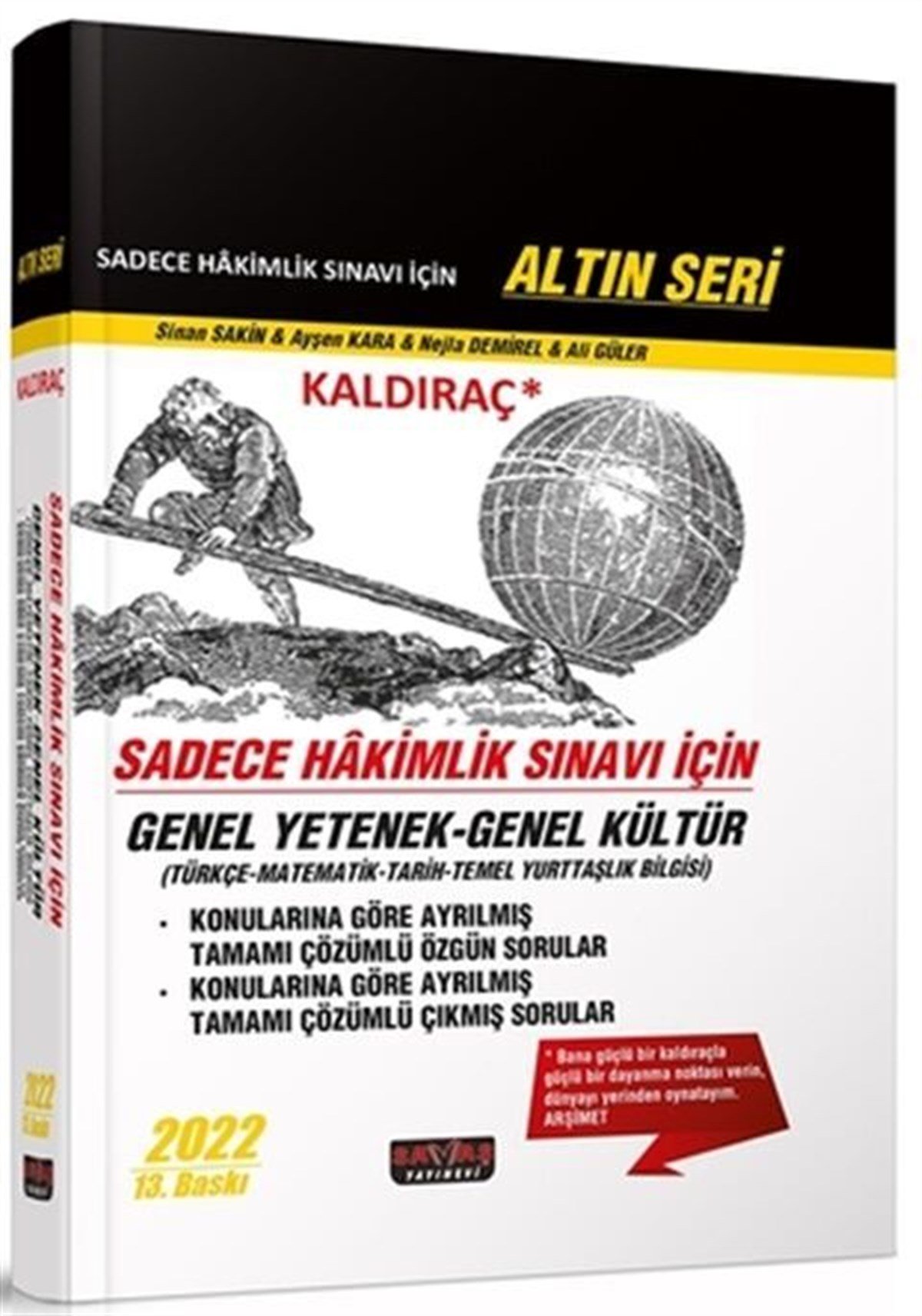 Savaş Yayınları Sadece Hakimlik Sınavı İçin Kaldıraç GY-GK Soru Bankası