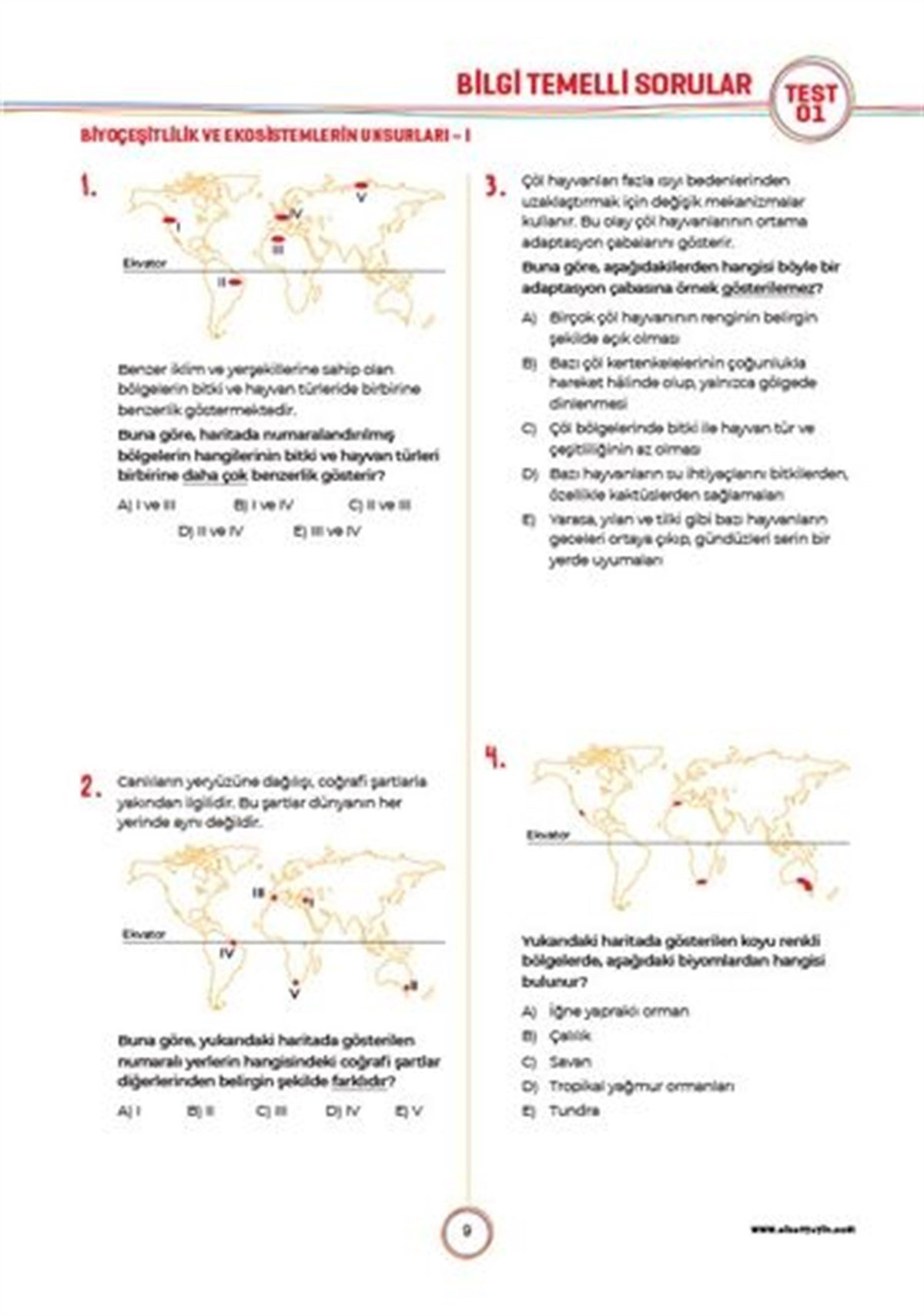 Sınav Yayınları 11. Sınıf Coğrafya Soru Bankası