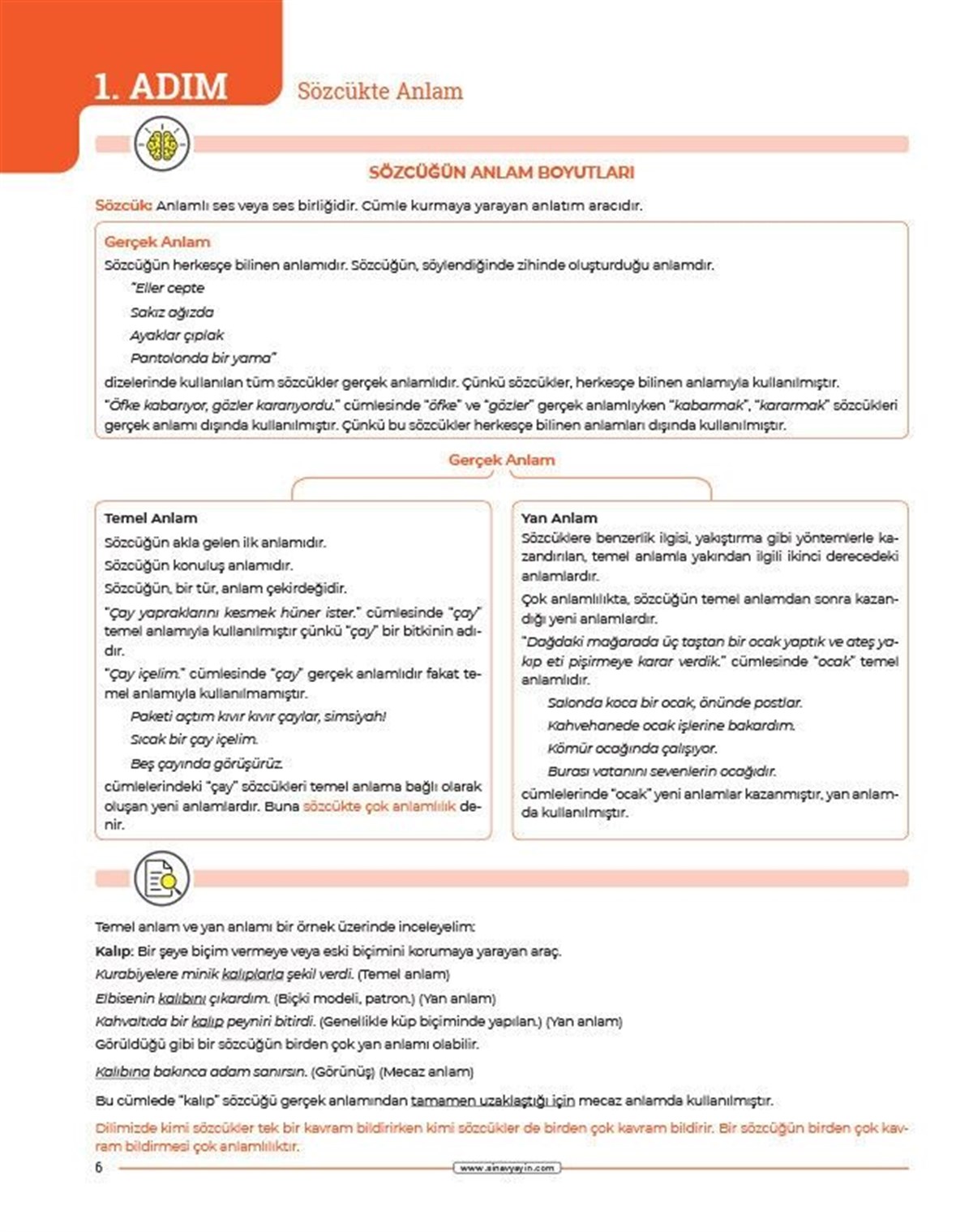 Sınav Yayınları 2022 TYT Türkçe 24 Adımda Konu Anlatımlı Soru Bankası