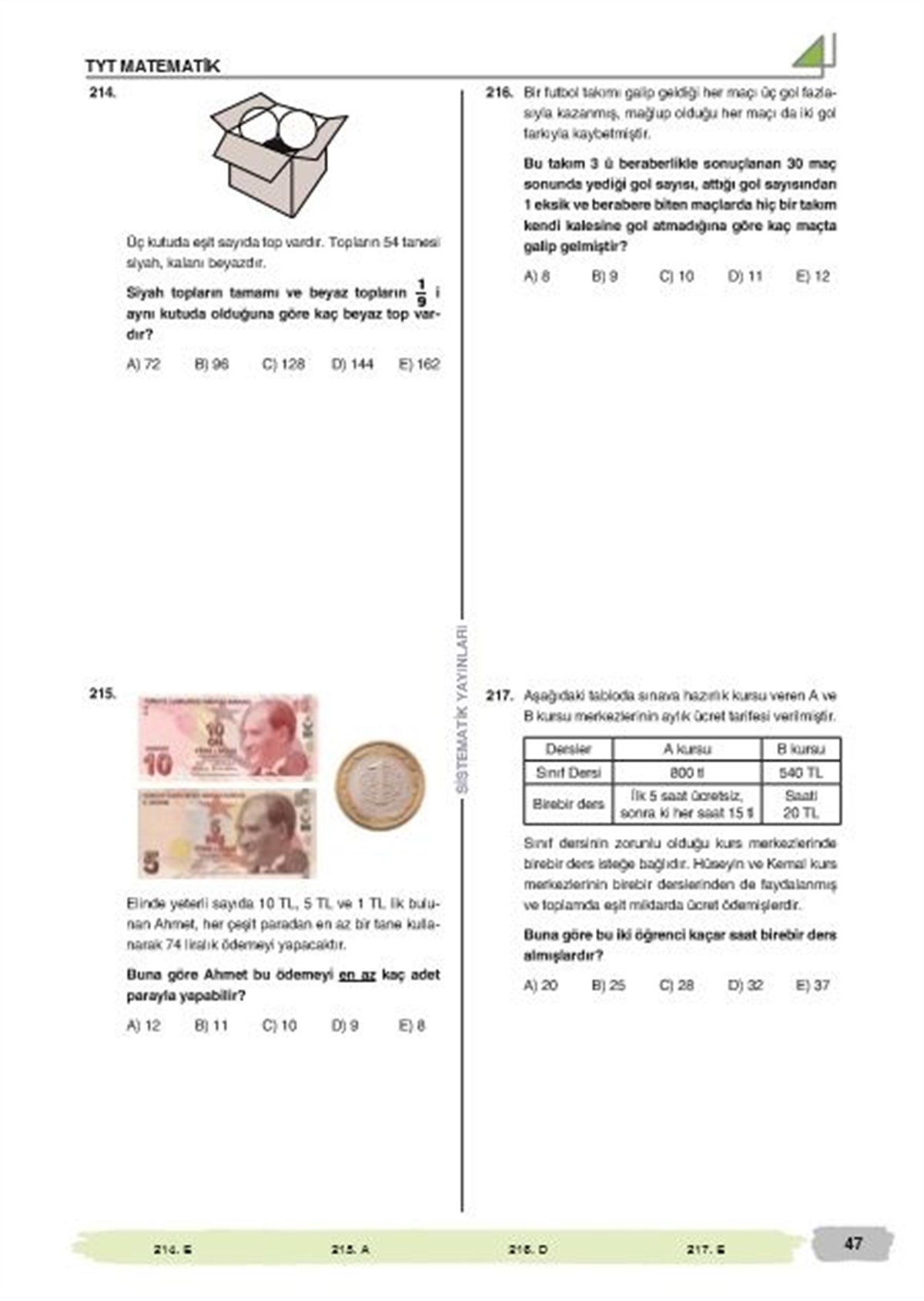 Sistematik Yayınları TYT Matematik 555 Aranan Soru