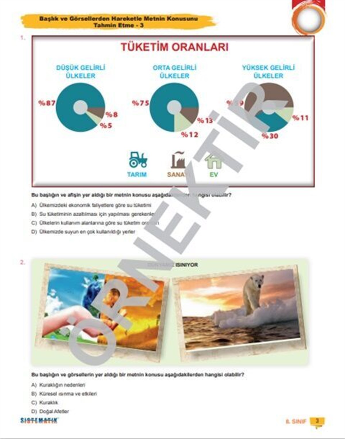 Sistematik Yayınları 8. Sınıf Beceri Temelli SİSTEMATİK Paragraf Soru Bankası