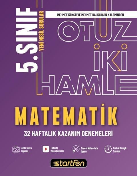 Startfen Yayınları 5. Sınıf Matematik 32 Haftalık Kazanım Denemeleri