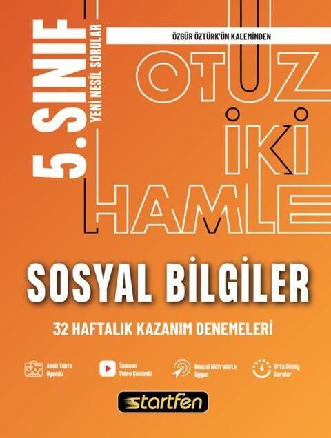 Startfen Yayınları 5. Sınıf Sosyal Bilgiler 32 Haftalık Kazanım Denemeleri