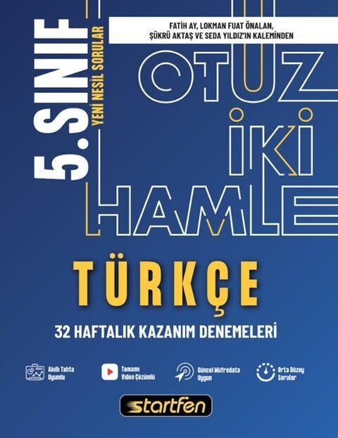 Startfen Yayınları 5. Sınıf Türkçe 32 Haftalık Kazanım Denemeleri