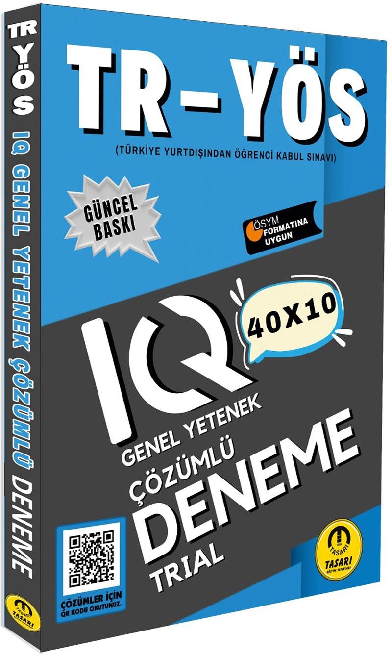 Tasarı Eğitim Yayınları 2026 TR-YÖS IQ 40X10 Genel Yetenek Çözümlü Deneme
