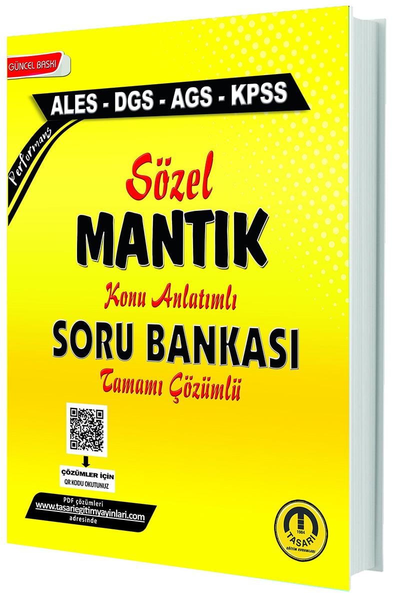 Tasarı Eğitim Yayınları ALES DGS KPSS MEB AGS Sözel Mantık Konu Anlatımlı Soru Bankası