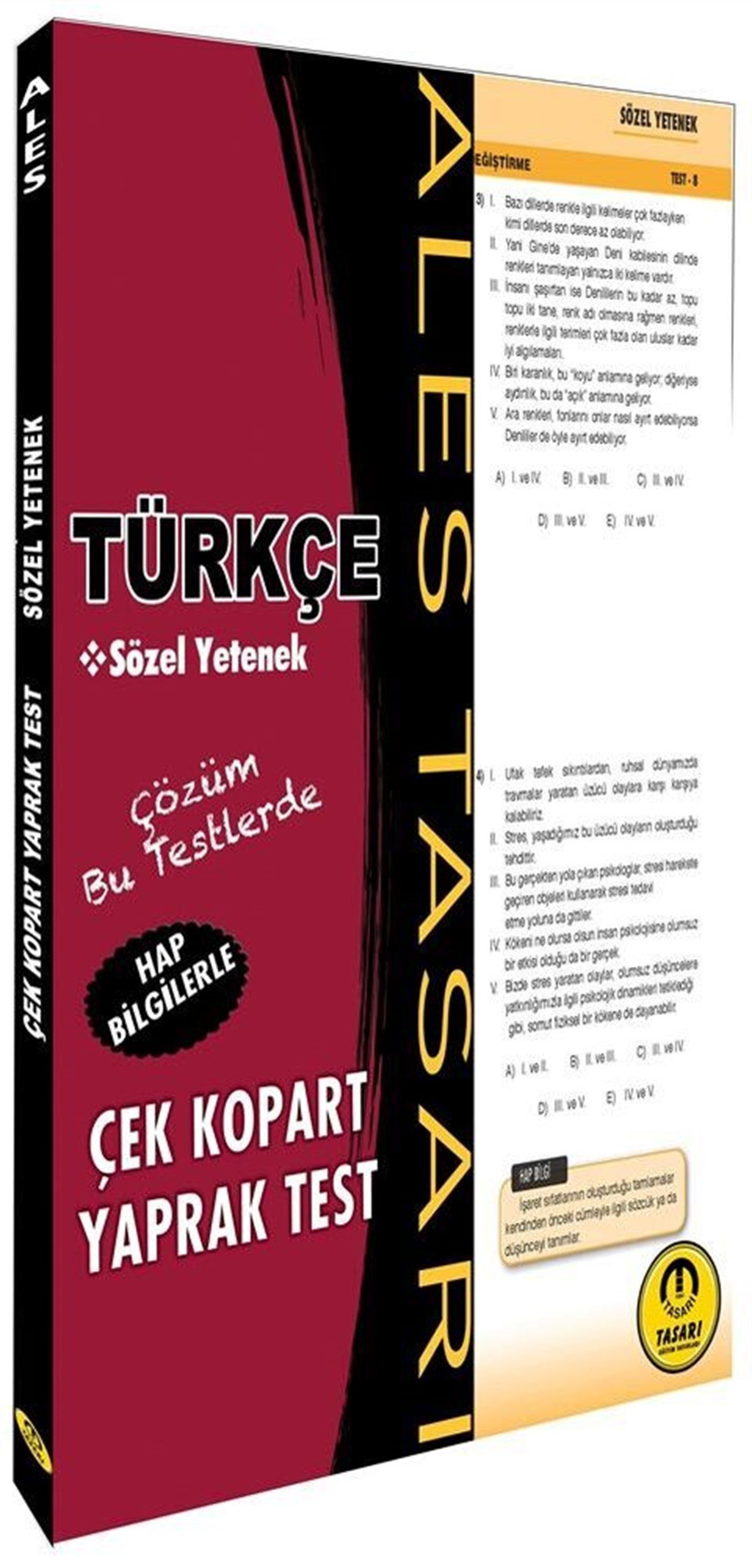 Tasarı Yayınları ALES Türkçe Yaprak Test