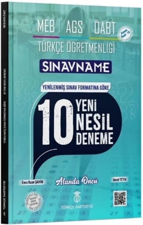 Türkçe ÖABTDEYİZ ÖABT MEB AGS Türkçe Öğretmenliği Sınavname 10 Deneme