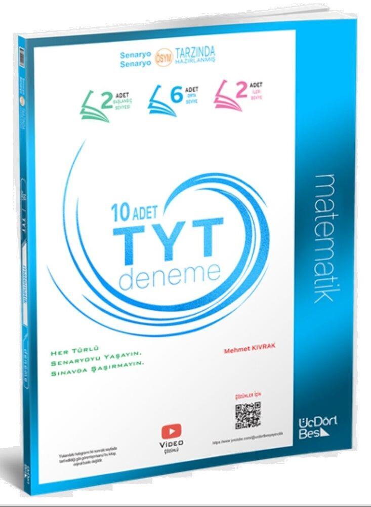 ÜçDörtBeş Yayınları TYT Matematik 10 lu Deneme