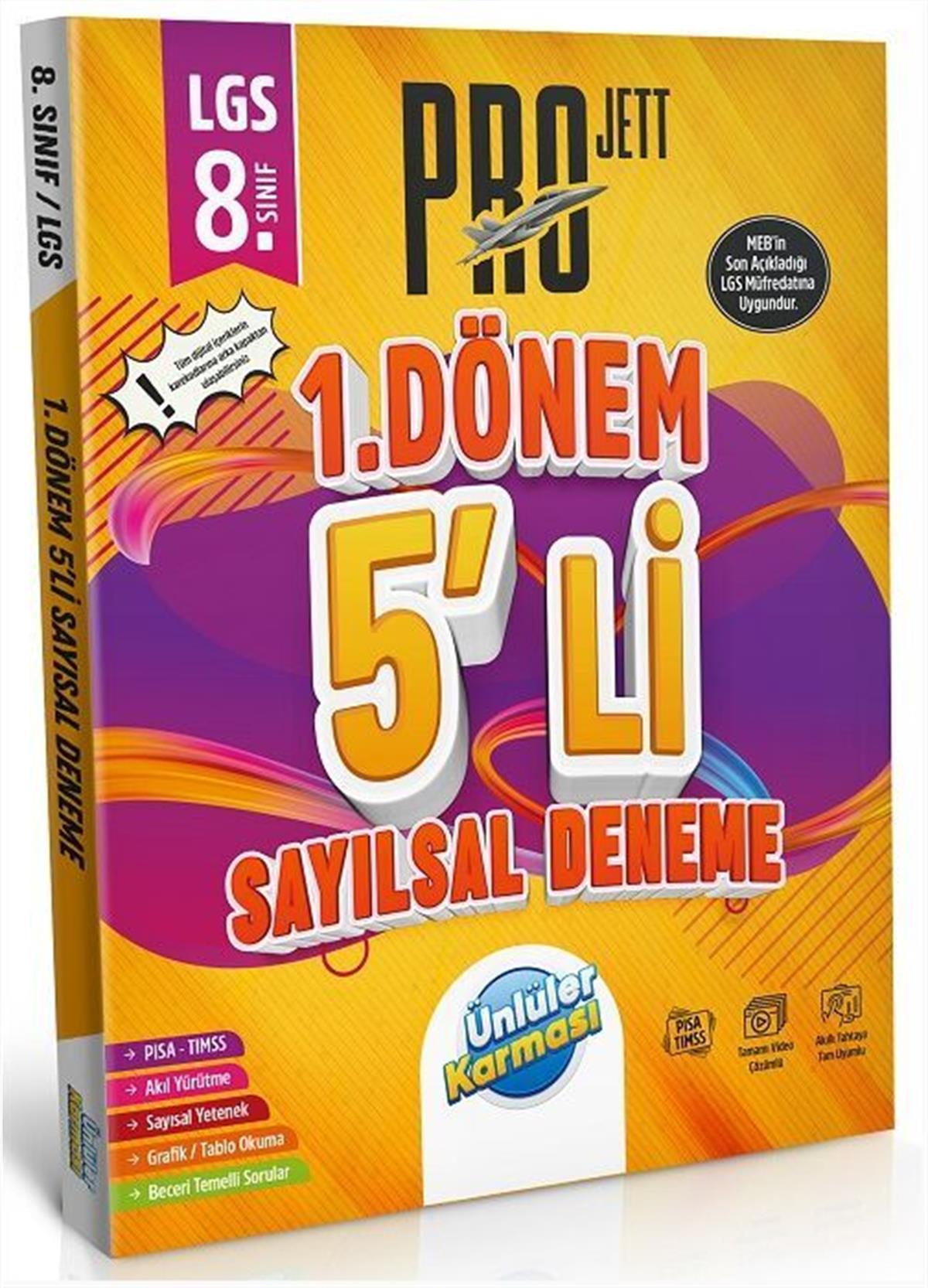 Ünlüler Karması 8. Sınıf LGS Sayısal 1. Dönem Pro JETT 5 li Deneme