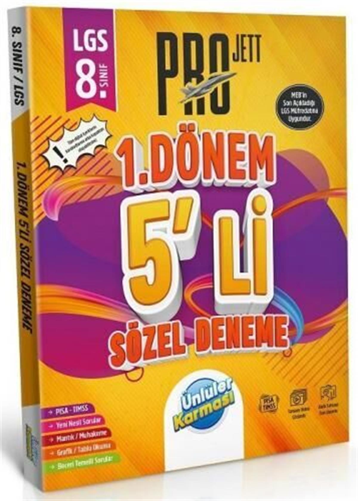 Ünlüler Karması 8. Sınıf LGS Sözel 1. Dönem Pro JETT 5 li Deneme