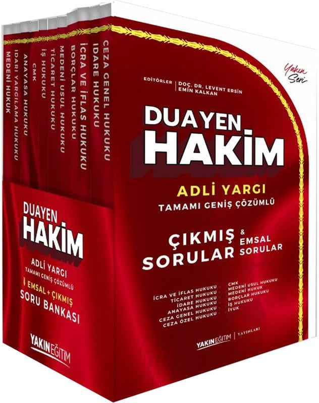 Yakın Eğitim Duayen Hakim Adli Yargı Emsal ve Çıkmış Soru Bankası Seti 11 Kitap