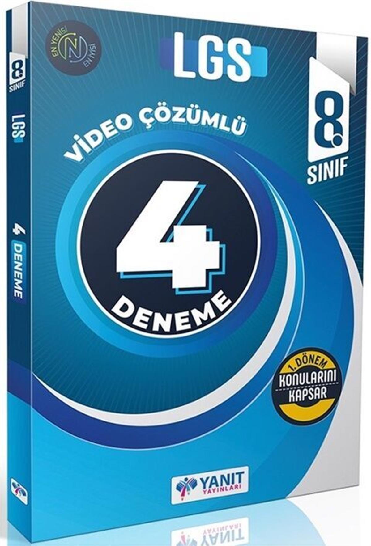 Yanıt Yayınları 8. Sınıf LGS Tüm Dersler 1. Dönem 4 Deneme