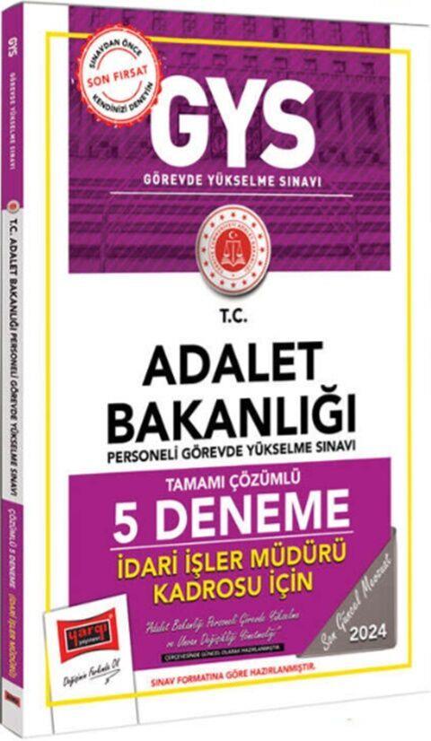 Yargı Yayınları 2025 GYS Adalet Bakanlığı Tamamı Çözümlü İdari İşler Müdürü Kadrosu İçin 5 Deneme