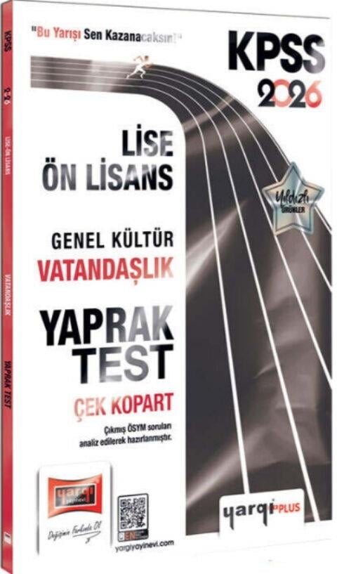 Yargı Yayınları 2026 KPSS Lise Ön Lisans Genel Kültür Vatandaşlık Çek Kopart Yaprak Test