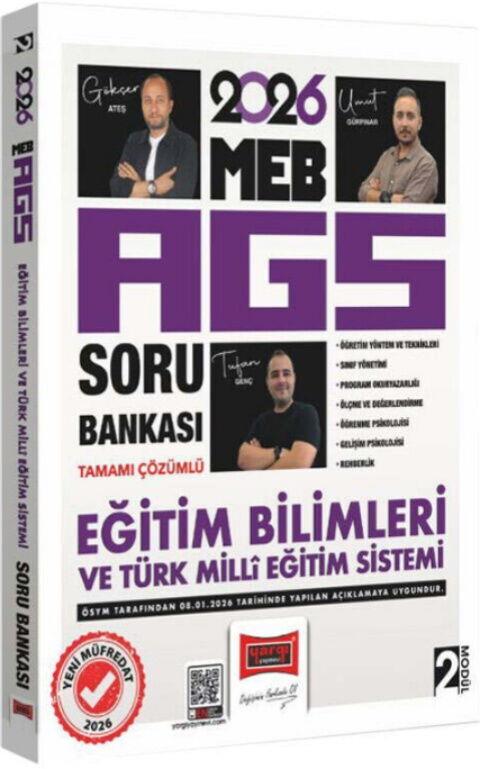 Yargı Yayınları 2026 MEB AGS Eğitim Bilimleri ve Türk Milli Eğitim sistemi Tamamı Çözümlü Soru Bankası Modül 2
