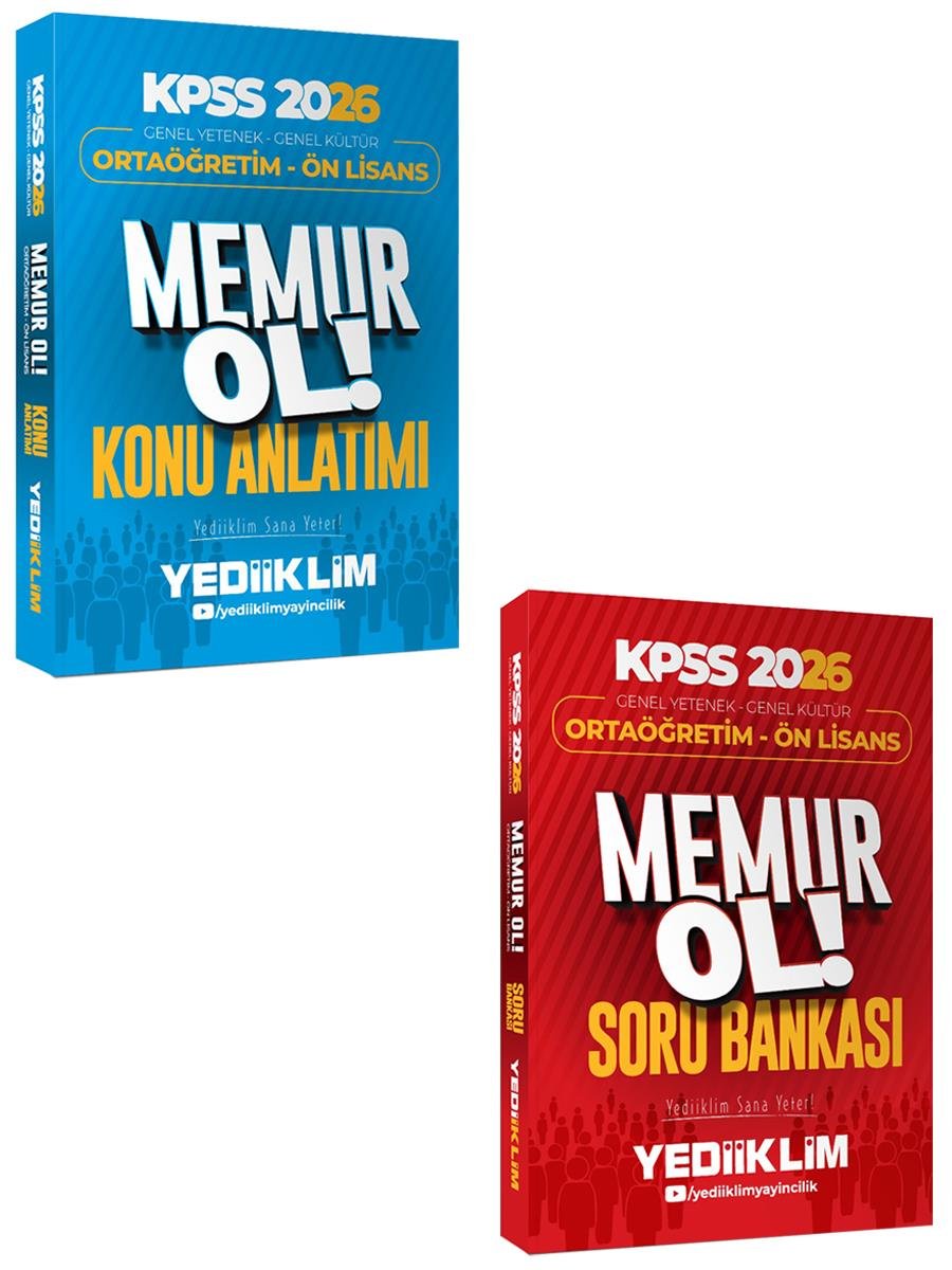 Yediiklim 2026 KPSS GY GK Ortaöğretim Ön Lisans Memur Ol Konu ve Soru Bankası Seti