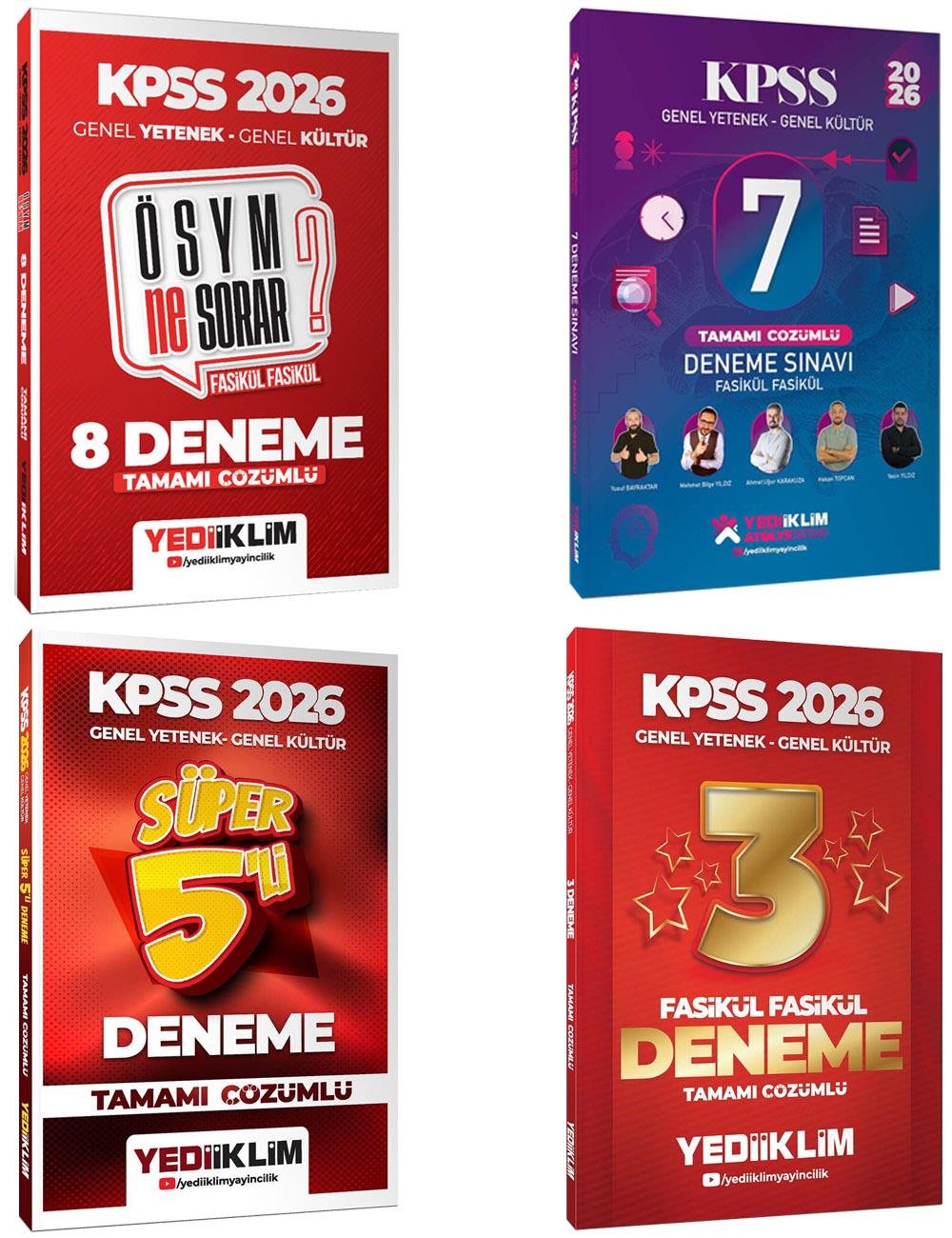 Yediiklim 2026 KPSS Lisans GY-GK Net Arttıran Deneme Seti 