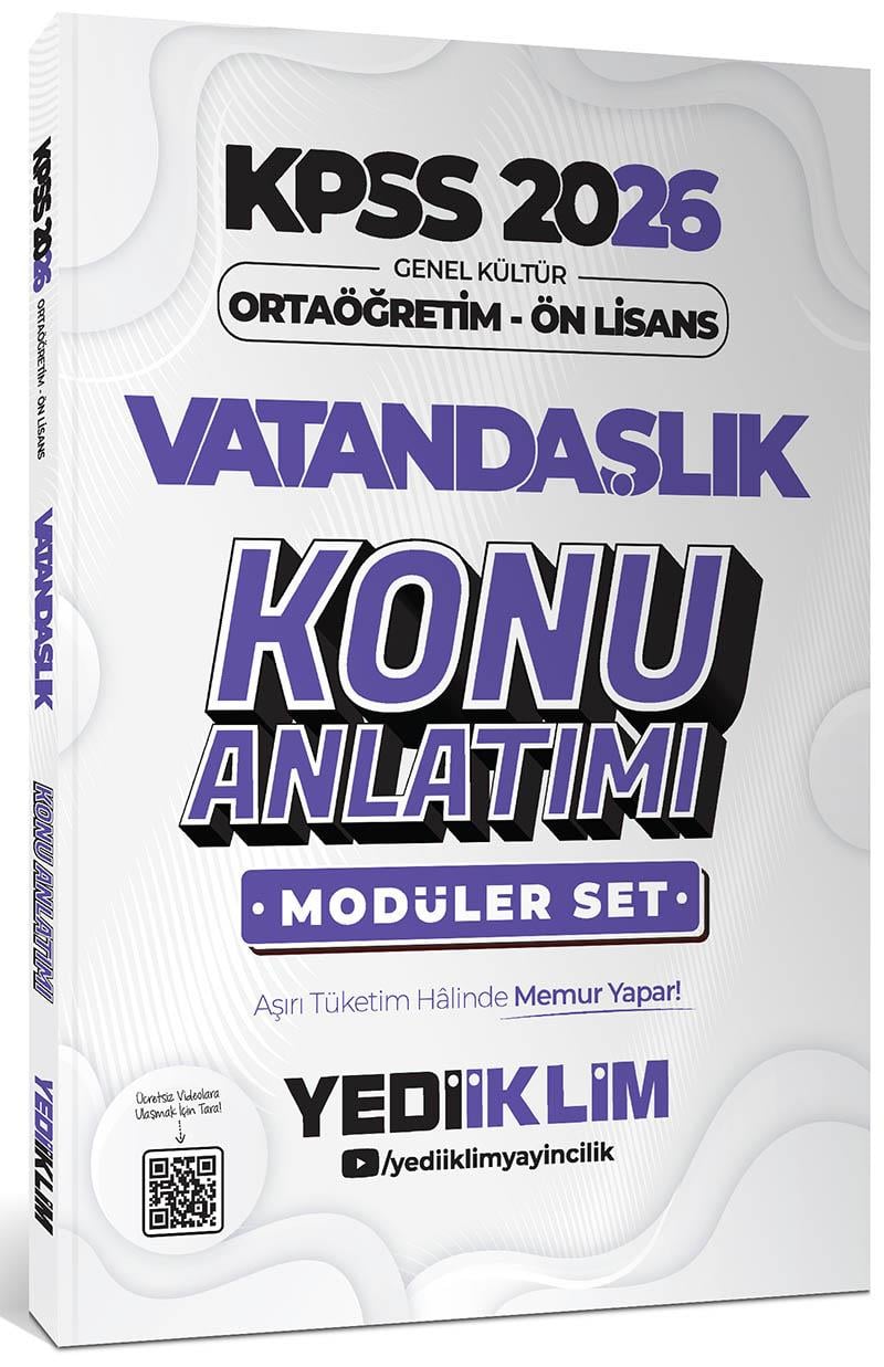 Yediiklim 2026 KPSS Ortaöğretim Ön Lisans Genel Yetenek Genel Kültür Konu Anlatımlı Modüler Set