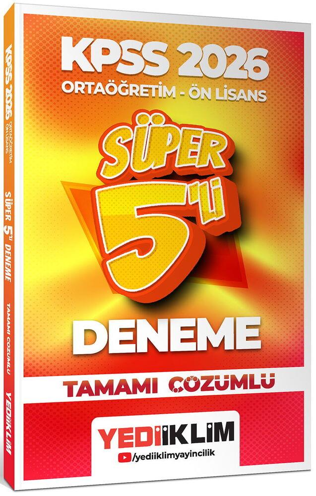 Yediiklim 2026 KPSS Ortaöğretim Ön Lisans Net Arttıran Deneme Seti