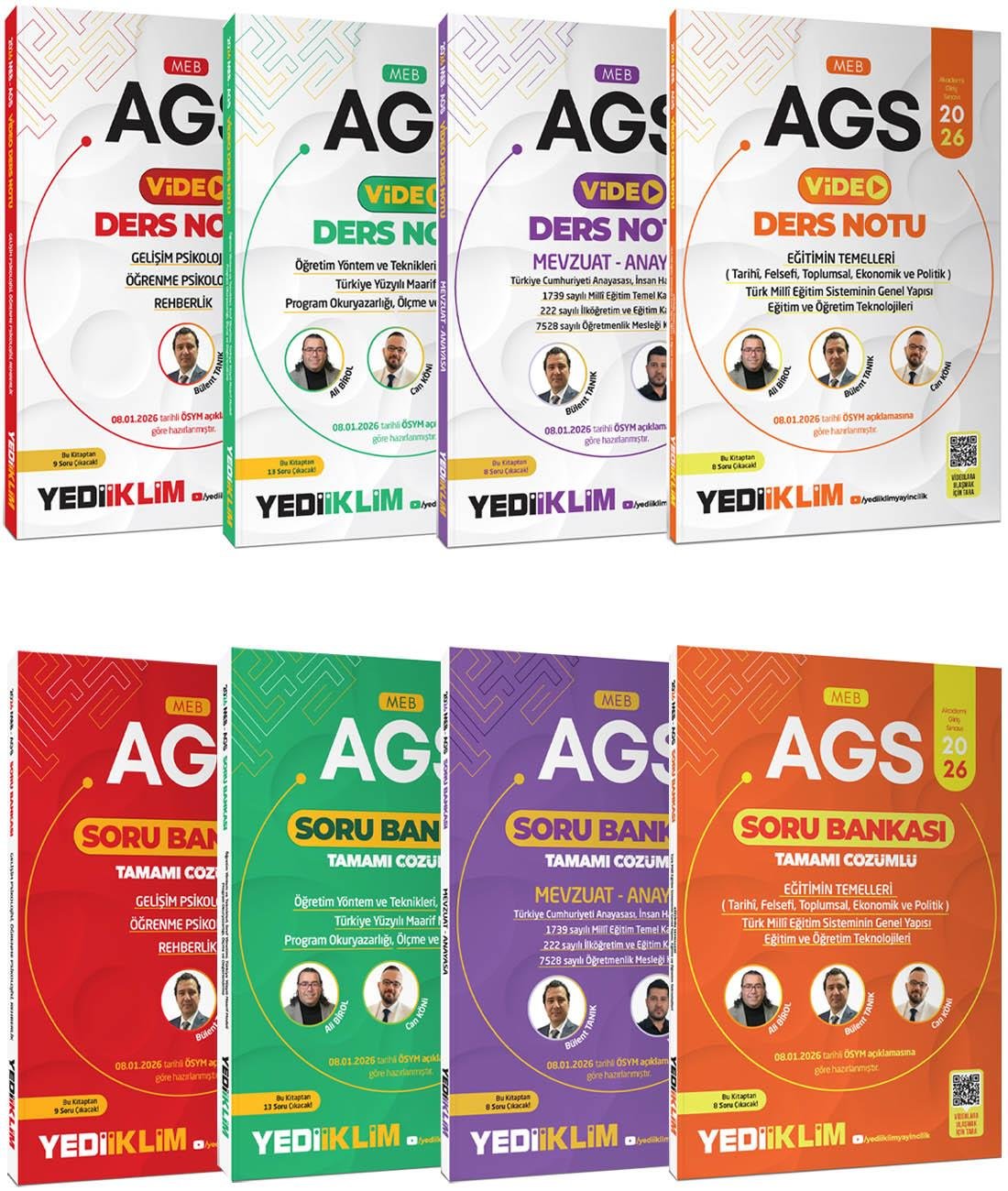 Yediiklim 2026 MEB AGS Eğitimin Temelleri ,Mevzuat Anayasa,ÖYT Sınıf Yönetimi ,Gelişim Psikolojisi Konu ve Soru Full Set
