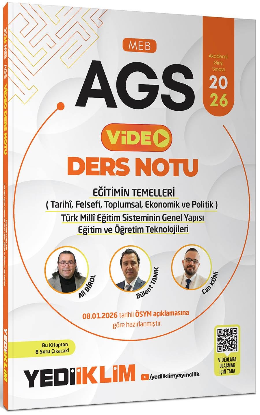 Yediiklim 2026 MEB AGS Eğitimin Temelleri ve Temel Kavramlar Türk Milli Eğitim Sisteminin Genel Yapısı Eğitim ve Öğretim Teknolojileri Video Ders Notları