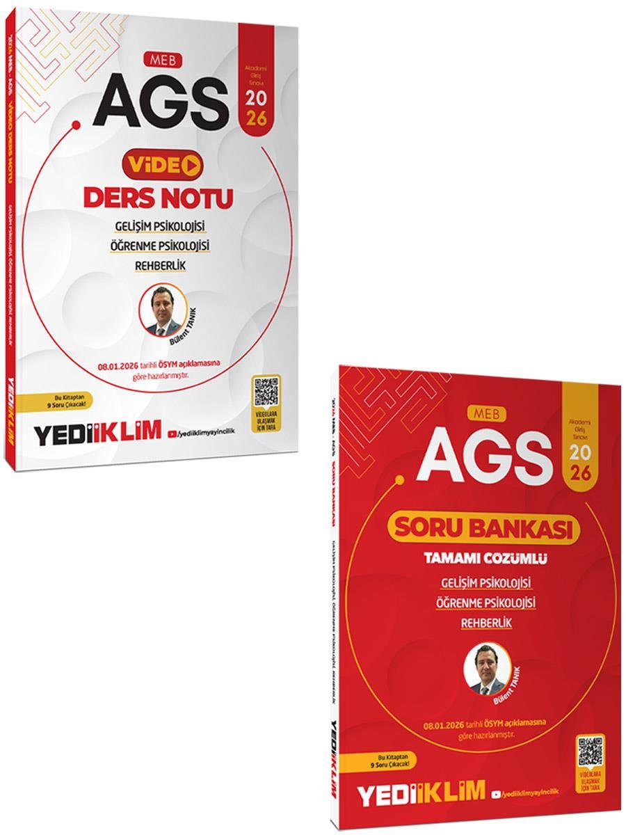 Yediiklim 2026 MEB AGS Gelişim Psikolojisi Öğrenme Psikolojisi ve Rehberlik Konu ve Soru Seti