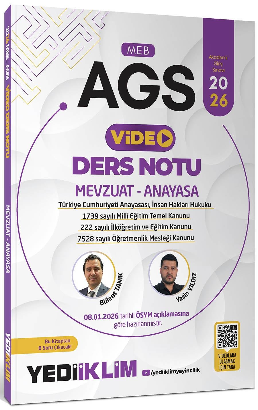 Yediiklim 2026 MEB AGS Mevzuat ve Anayasa Konu ve Soru Seti