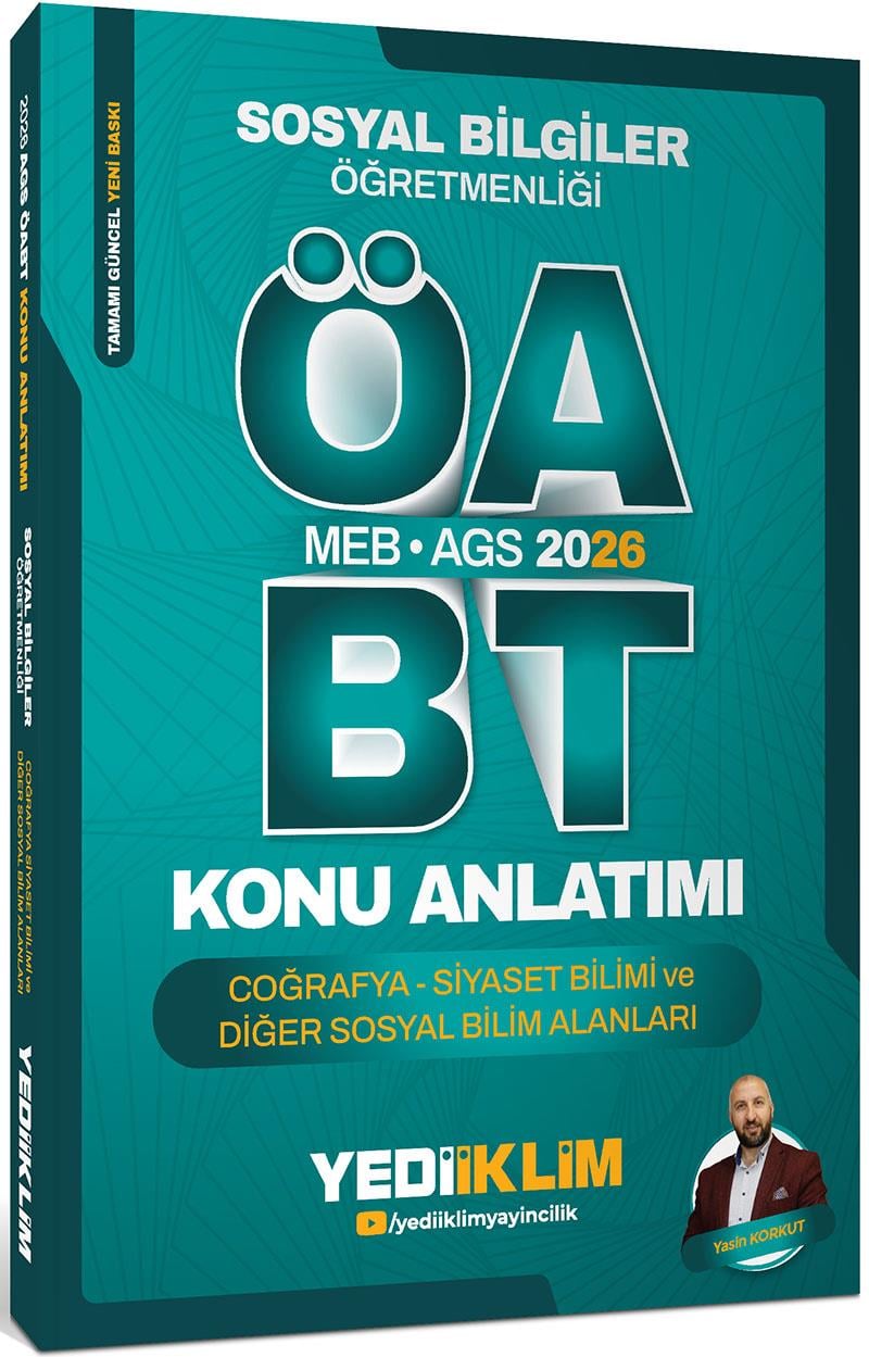 Yediiklim 2026 MEB AGS ÖABT Sosyal Bilgiler Öğretmenliği Coğrafya Siyaset Bilimi ve Diğer Sosyal Bilim Alanları Konu Anlatımı