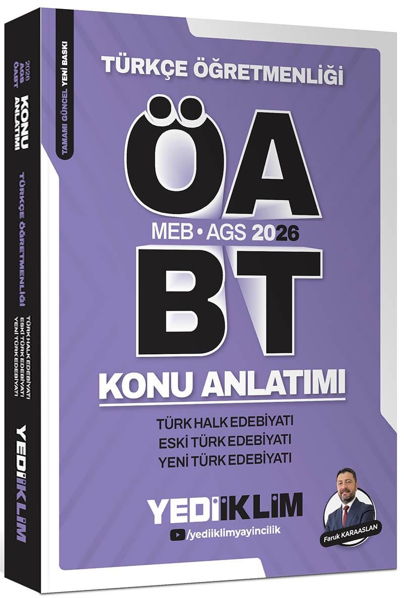 Yediiklim 2026 MEB AGS ÖABT Türkçe Öğretmenliği Türk Halk Edebiyatı Eski Türk Edebiyatı Yeni Türk Edebiyatı Konu Anlatımı