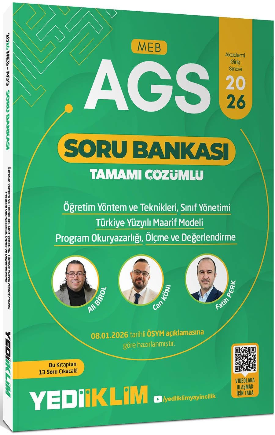 Yediiklim 2026 MEB AGS ÖYT Sınıf Yönetimi TYMM Program Okuryazarlığı Ölçme ve Değerlendirme Konu ve Soru Seti