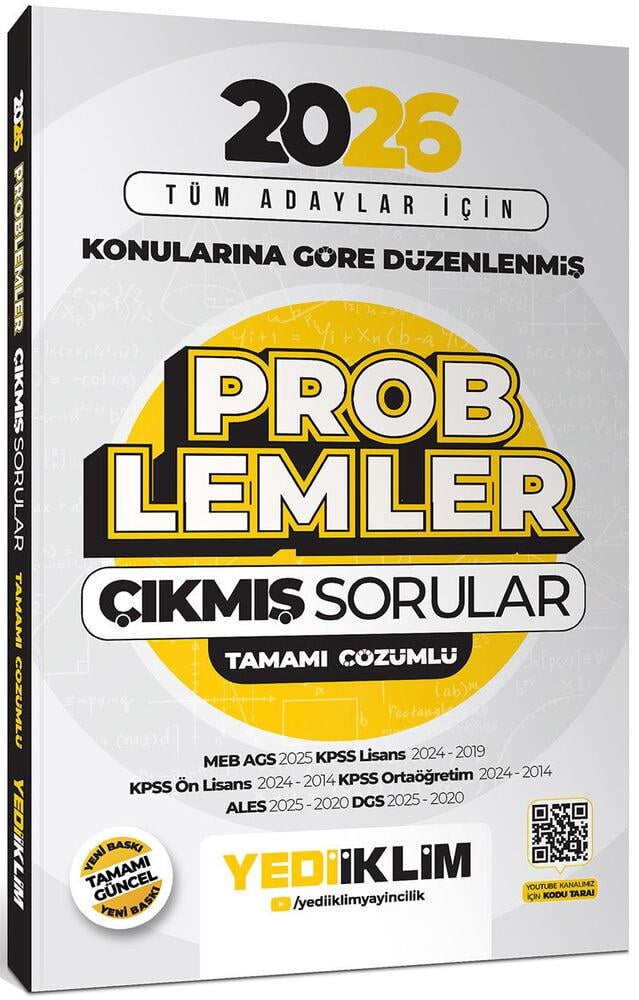 Yediiklim 2026 Tüm Adaylar İçin Paragraf-Problemler-Sayısal-Sözel Mantık Çıkmış Sorular Seti 4 Kitap