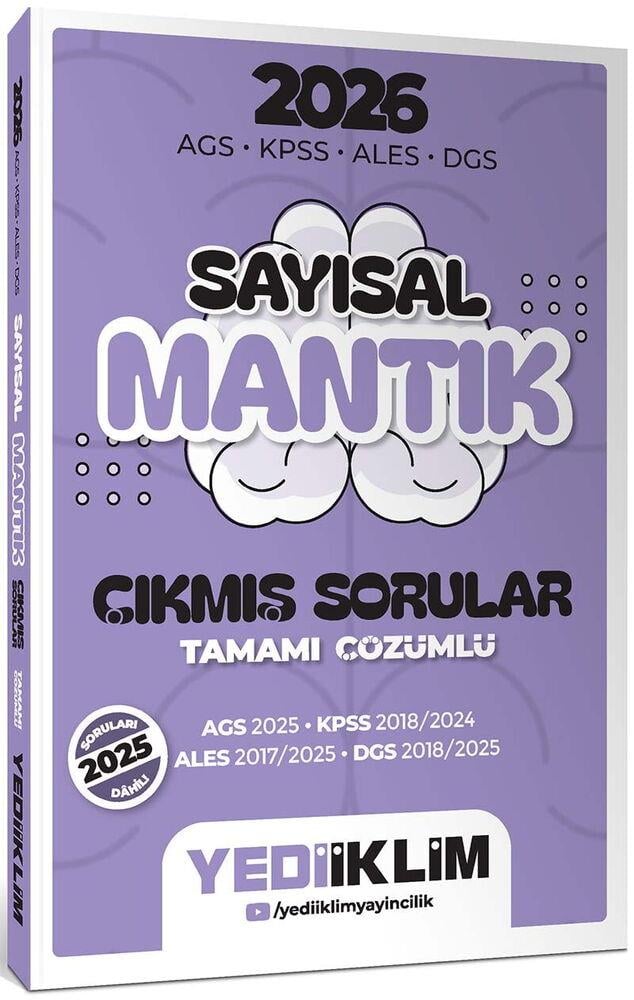 Yediiklim 2026 Tüm Adaylar İçin Paragraf-Problemler-Sayısal-Sözel Mantık Çıkmış Sorular Seti 4 Kitap