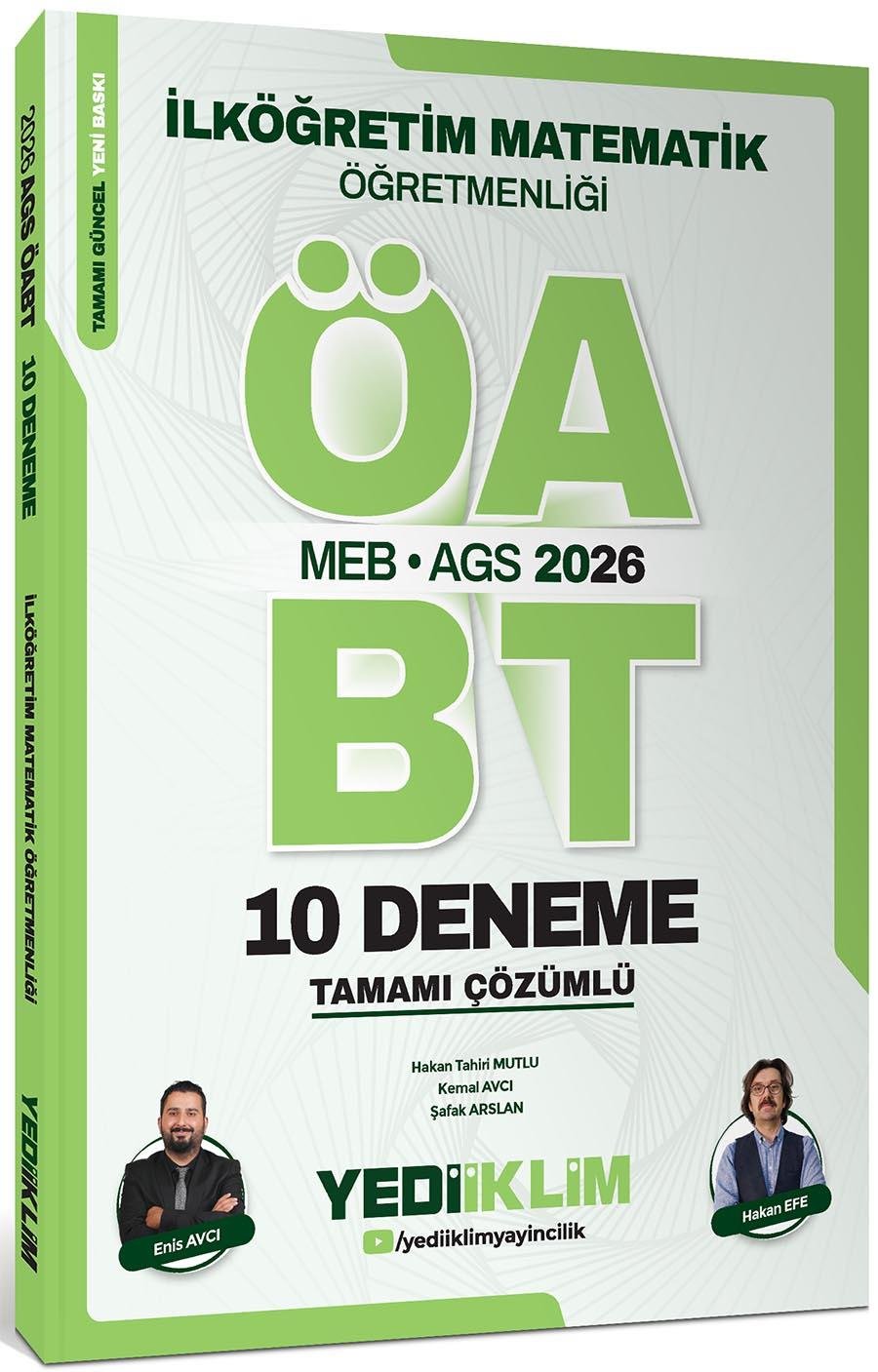 Yediiklim MEB AGS ÖABT 2026 İlköğretim Matematik Öğretmenliği Tamamı Çözümlü 10 Deneme