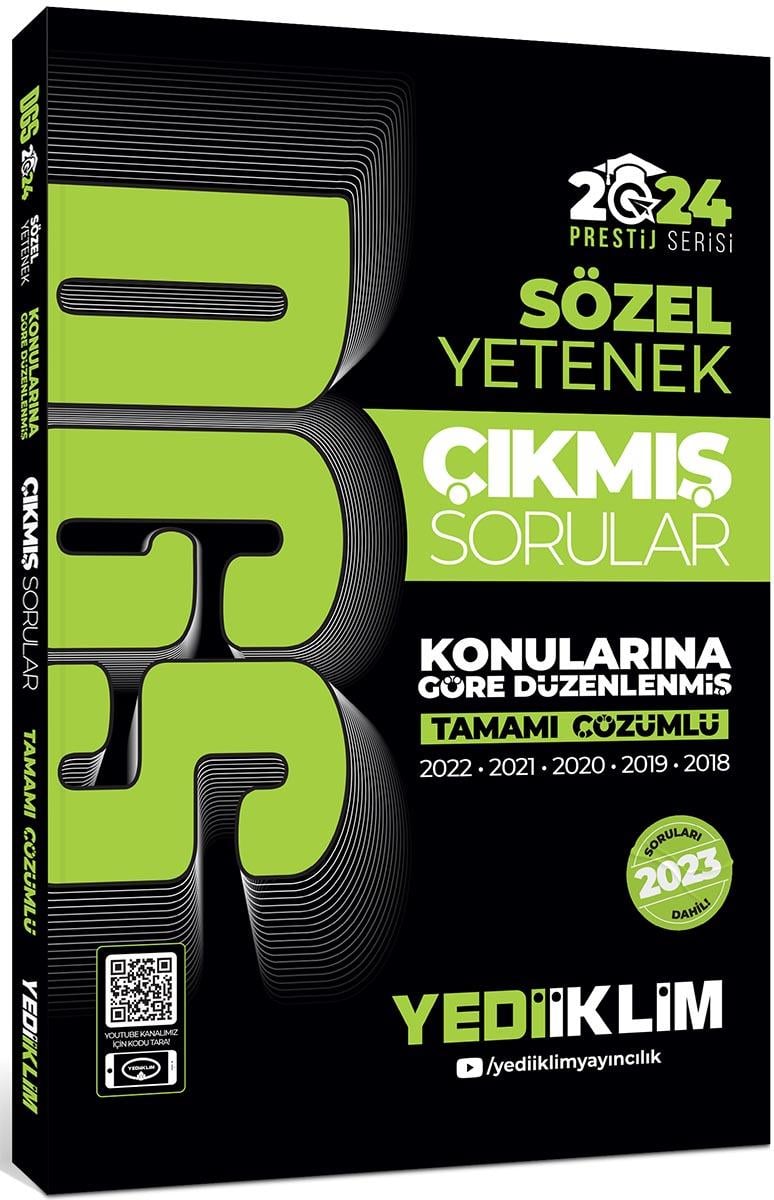 Yediiklim Yayınları 2024 DGS Sözel Yetenek Tamamı Çözümlü Konularına Göre Çıkmış Sorular