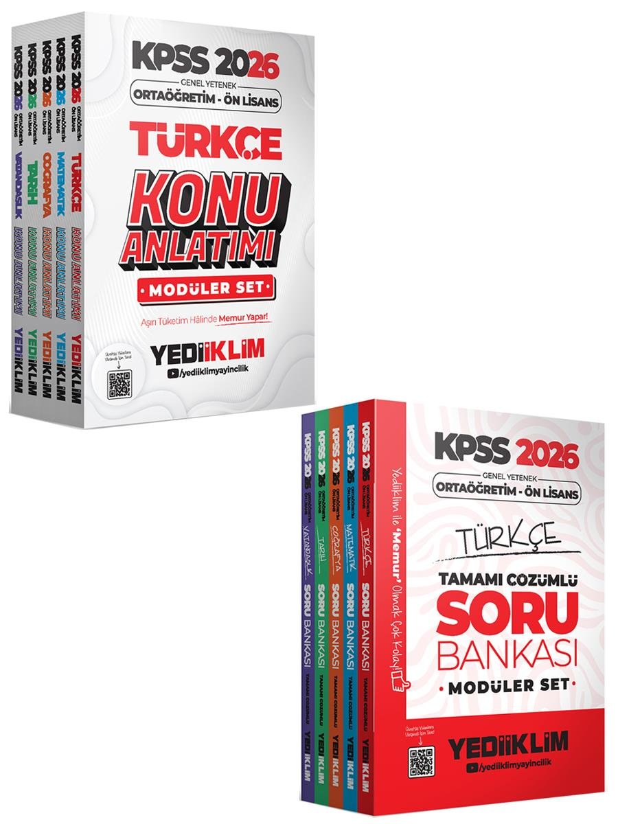 Yediiklim Yayınları 2024 KPSS Ortaöğretim Önlisans GY-GK Modüler Konu+Soru+Deneme 3 Yıldız Hediye 